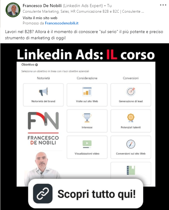 esempio-linkedin-ads-post-personale